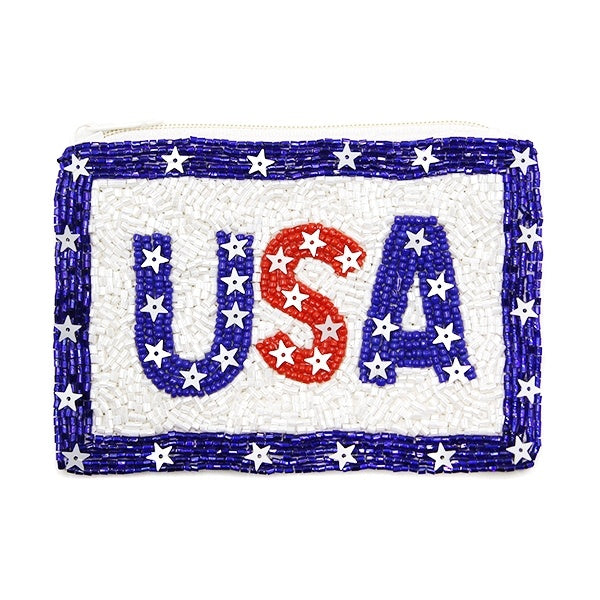 USA Seed Bead Pouch