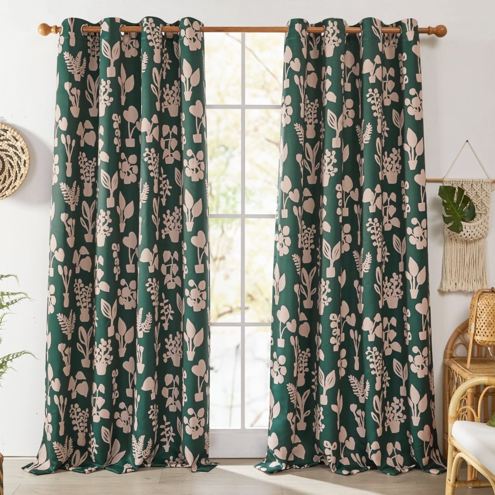 Bohome Foliage Blackout Curtains