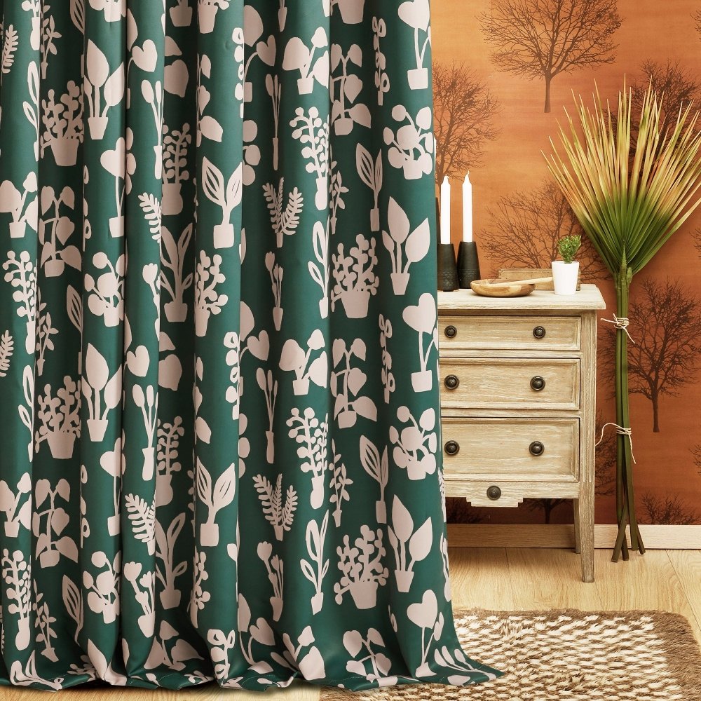 Bohome Foliage Blackout Curtains
